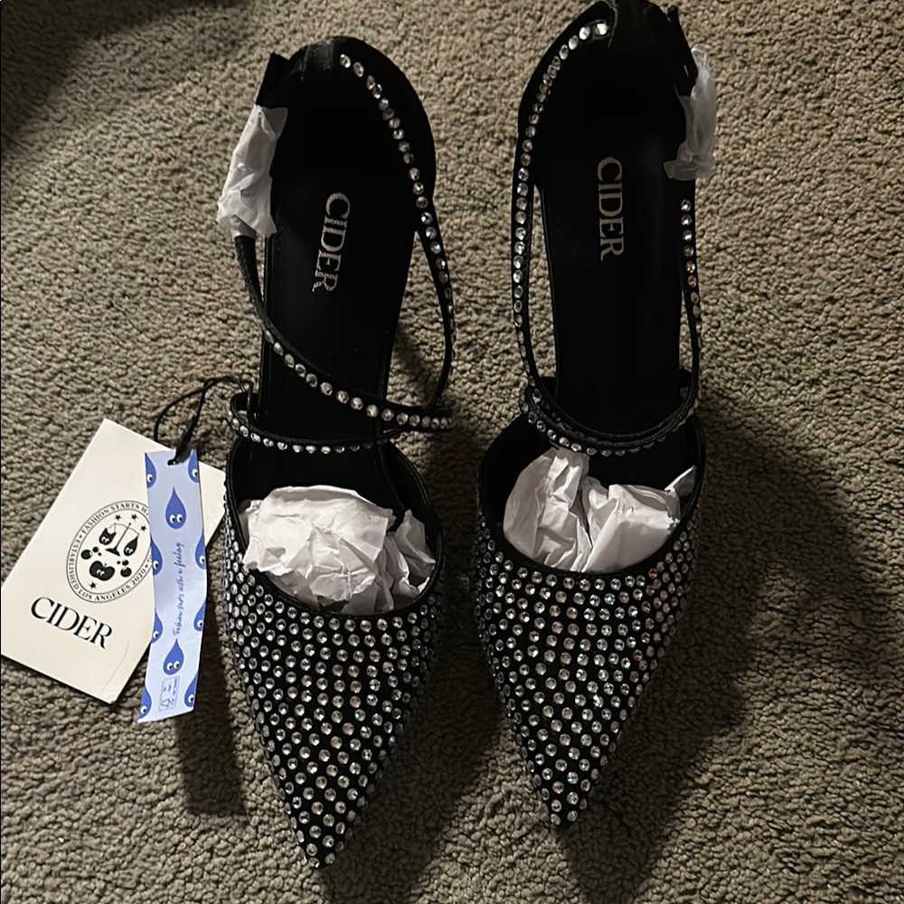 Cider Black Rhinestone Women's Shoes